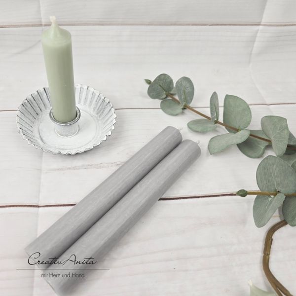 Stabkerze -Grau-